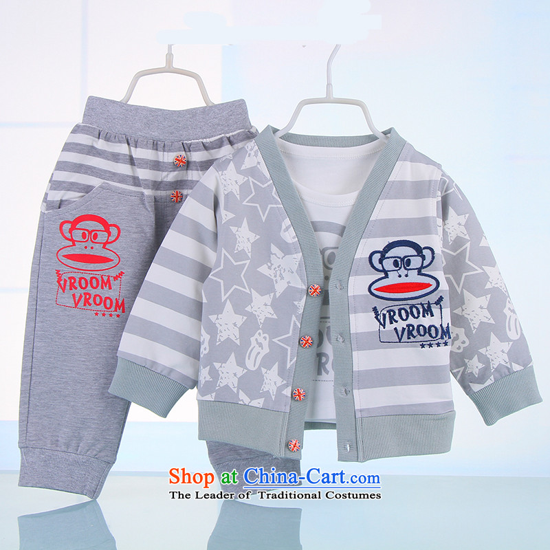 The boy three long-sleeved autumn kit sports wear boys out service 1-year-old baby 2 years 3 years old casual clothing 07044. Light blue 100 Bunnies Dodo xiaotuduoduo) , , , shopping on the Internet