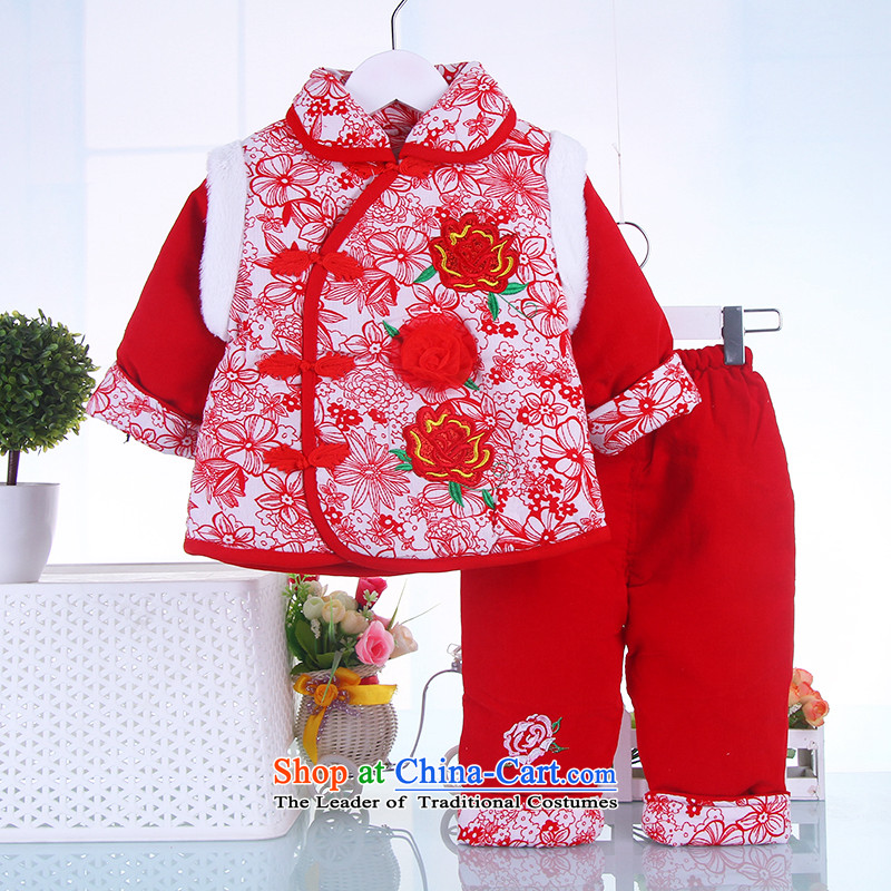 Baby girl babies Tang dynasty cotton coat kit girls spring, autumn and winter infant children aged 100 first birthday pink dresses 80 small and Dodo xiaotuduoduo) , , , shopping on the Internet