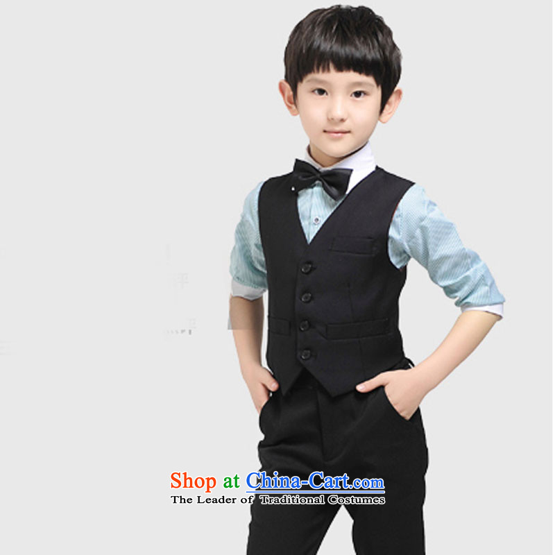 Children's Dress Shirt Boy, a kit with wedding flower girl children's wear suit small piano performance out of the autumn and winter clothing white vest the pink shirt 150cm, adjustable leather case package has been pressed shopping on the Internet