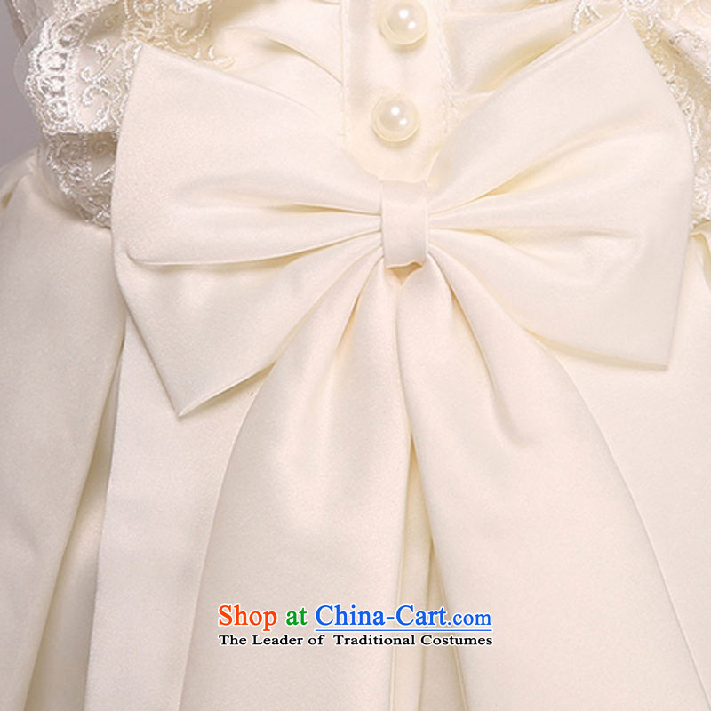 Children's wedding dress Cinderella Snow White Dress girls Flower Girls show up services of autumn and winter long sleeved shirt with white leather-package has been pressed 140cm, shopping on the Internet