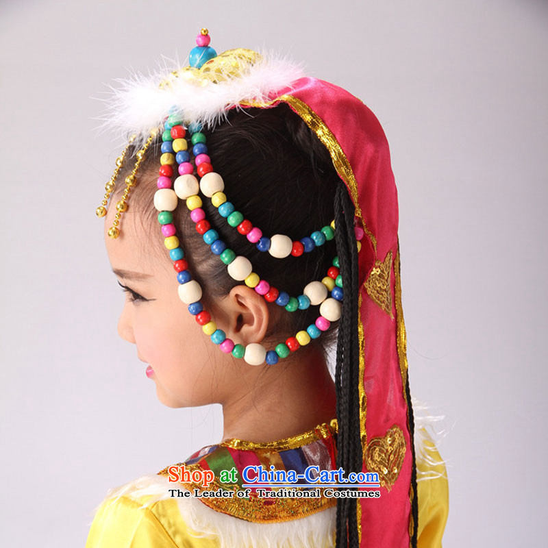 Children of minority children costumes will unveil Mongolian dance Tibetan girls sleeves show apparel 160cm, short-sleeved red leather adjustable package has been pressed shopping on the Internet