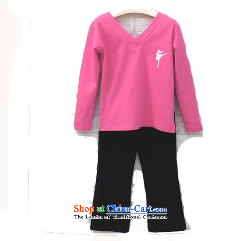 The boys and girls dancing wearing the lint-free exercise clothing children Latin dance children's long-sleeved autumn and winter not lint-free package printing card 4 cotton kit adjustable leather case package has been pressed 140cm, shopping on the Inte