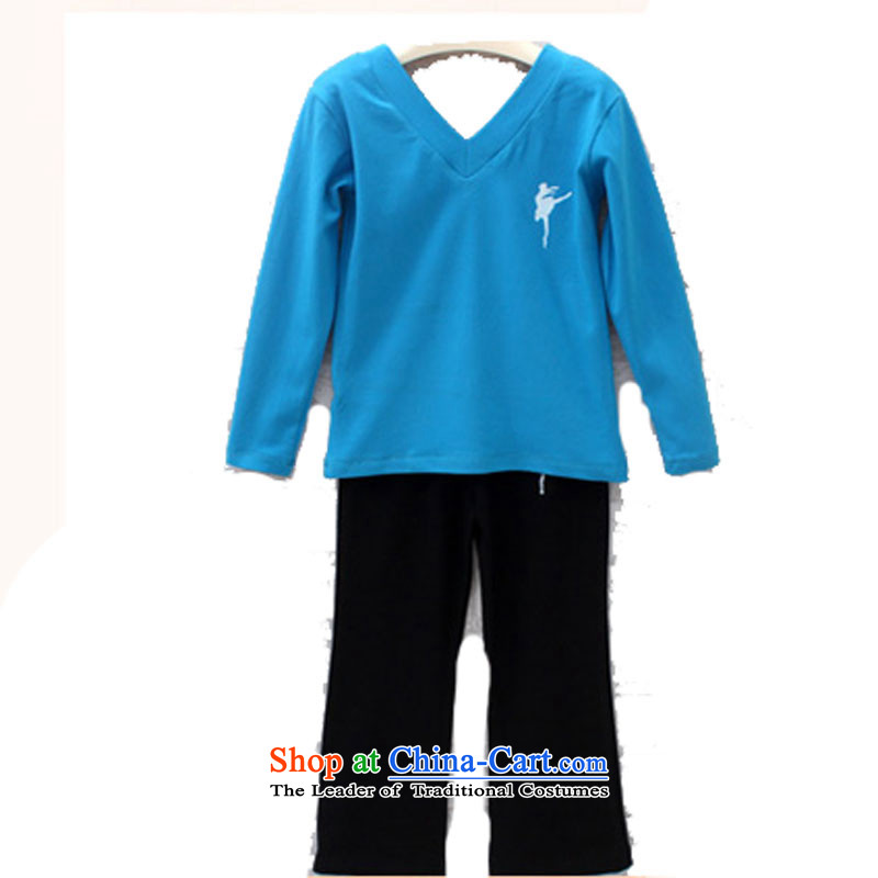 The boys and girls dancing wearing the lint-free exercise clothing children Latin dance children's long-sleeved autumn and winter not lint-free package printing card 4 cotton kit adjustable leather case package has been pressed 140cm, shopping on the Inte