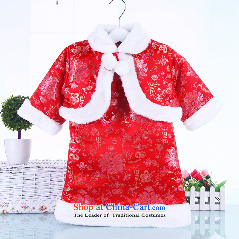 The girl child, children qipao autumn and winter Tang dynasty dress owara baby winter clothing cheongsam dress will aged 2-3-4 red 110, a point and shopping on the Internet has been pressed.
