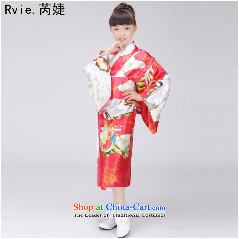 Traditional Japanese girl children are kimonos long robes bathrobes stage performances showing the dance wearing blue color Ding 140cm, Lok (leyier under) , , , shopping on the Internet