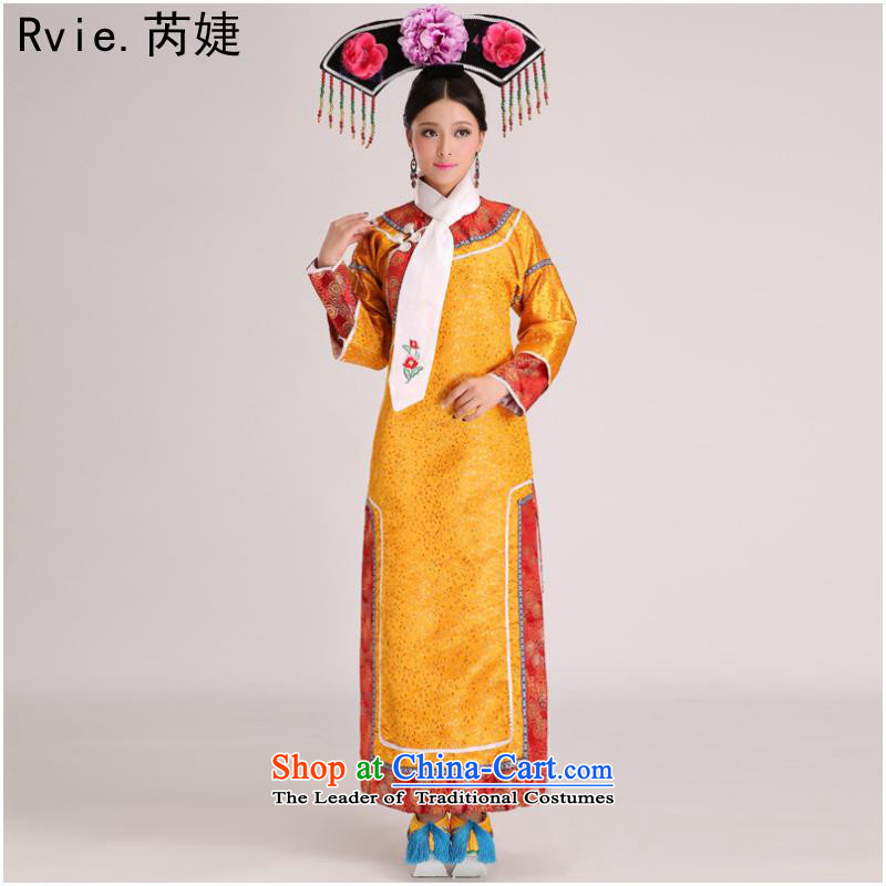 The Qing dynasty Empress Gwi-cos well jin small home-flag Manju maids serve clothes performances showing the Stage Costume blue, and involved are code (rvie.) , , , shopping on the Internet