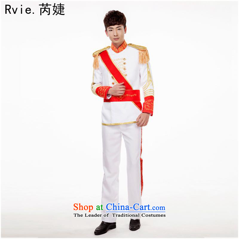 Continental male palace with Da Shuai services drum gown black and white uniform prince service performances of fashion photography white , L, and involved (rvie.) , , , shopping on the Internet