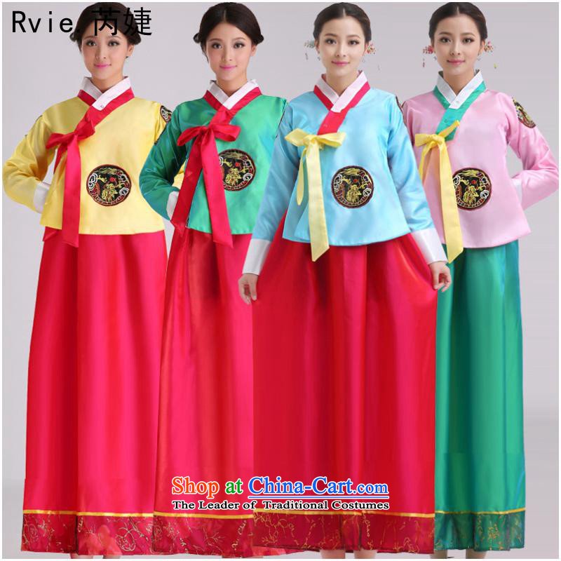 Korean traditional palace, the DPRK's hanbok ethnic dances performances showing the Stage Costume 4 Color on the green of the Red M Lok (leyier under) , , , shopping on the Internet