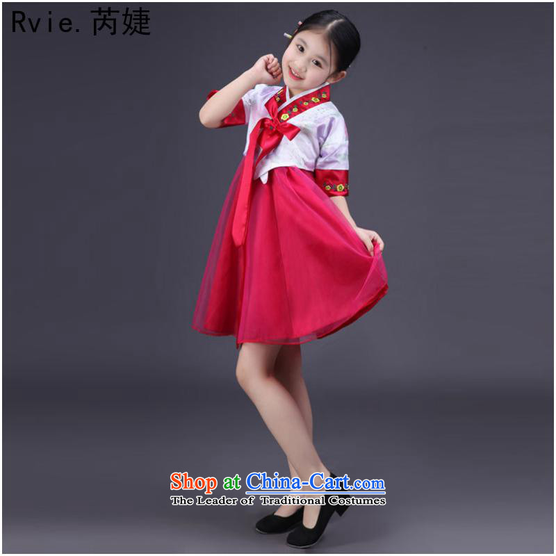 61 new dress short-sleeved little girl children traditional Korean clothes kit Korean nation stage performances showing the toner on the rehabilitation of the Red 120cm, and Jie (rvie.) , , , shopping on the Internet