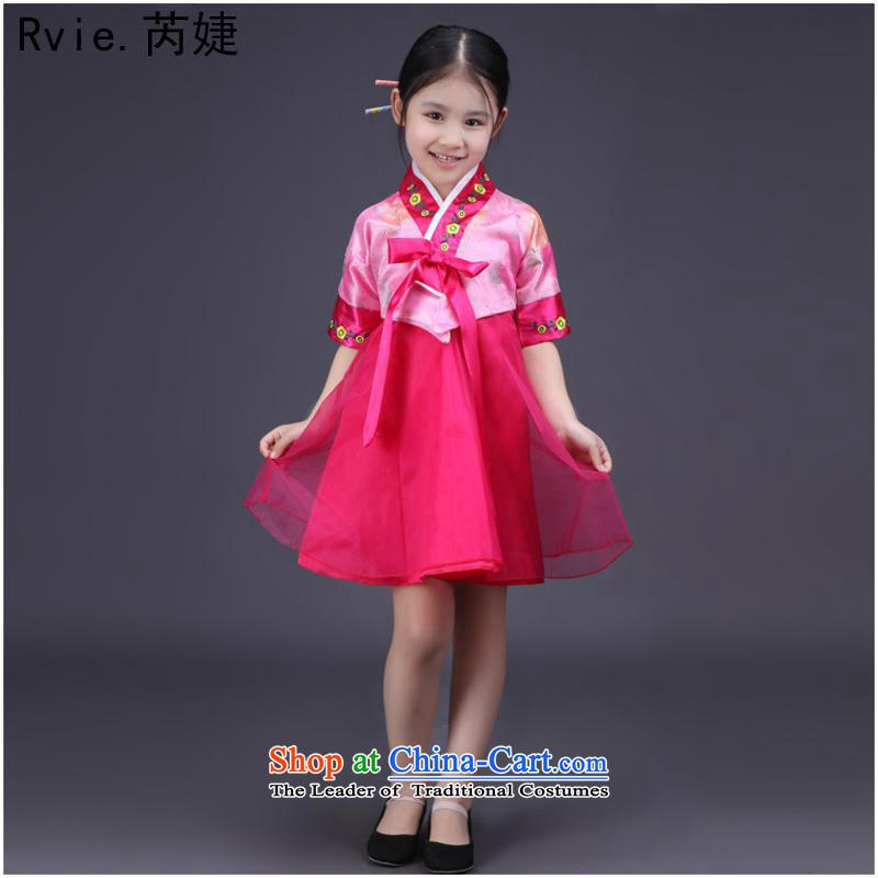 61 new dress short-sleeved little girl children traditional Korean clothes kit Korean nation stage performances showing the toner on the rehabilitation of the Red 120cm, and Jie (rvie.) , , , shopping on the Internet