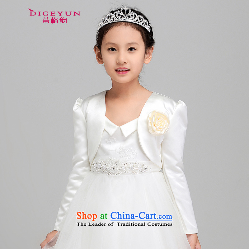The following new paragraph children Korean children shawl dress shawl Flower Girls vest autumn and winter, children, a white dress aged 9-12 140cm