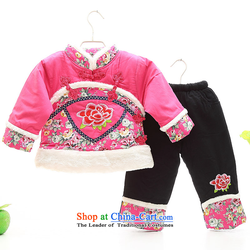 Children's wear girls Tang dynasty infant and child age photo clothing will dress your baby girl New Year festive cotton coat kit thick winter red fox stealing meat 120 shopping on the Internet has been pressed.