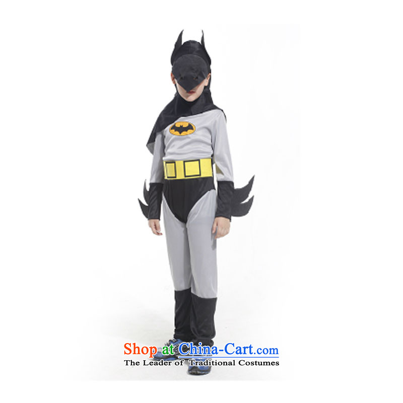 Children hero costumes Halloween Batman Show Services masquerade boy dressed up party clothing gray?120cm