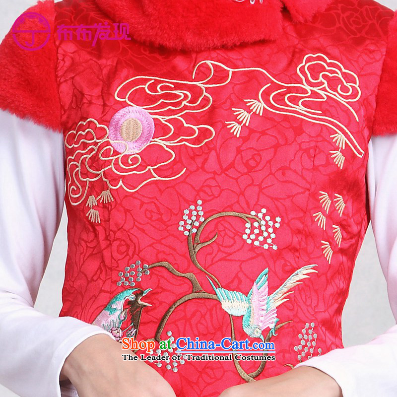 The Burkina found 2015 autumn and winter new children's wear China wind short-sleeved qipao clip cotton warm Tang dynasty cheongsam dress girls red 150, the Burkina Discovery (joydiscovery) , , , shopping on the Internet