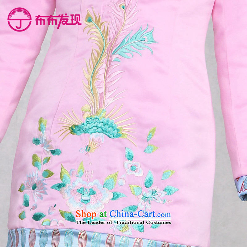 The Burkina found 2015 autumn and winter new girls cotton qipao China wind embroidery long-sleeved folder cotton cuhk child cheongsam dress pink 120 bu-bu discovery (joydiscovery) , , , shopping on the Internet