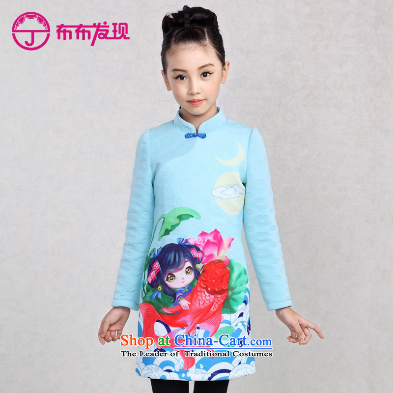 The Burkina found 2015 autumn and winter new girls qipao China wind stamp long-sleeved CUHK Tang dynasty qipao gown child children dress code 34505169 mint green 160, the Burkina Discovery (JOY DISCOVERY shopping on the Internet has been pressed.)