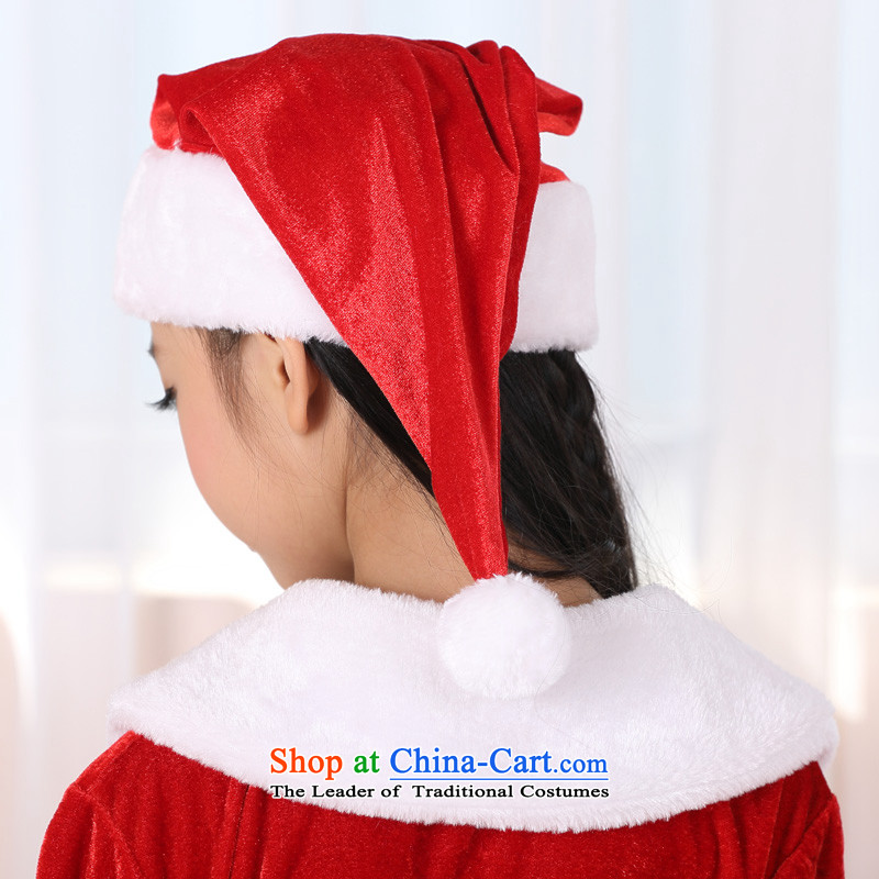 Million Children's entertainment for clothing Christmas girls princess skirt long-sleeved dresses to Christmas hats stage make-up will appear as the elderly for autumn and winter clothing new red red 120-130cm40-50 good quality, reputation has been presse