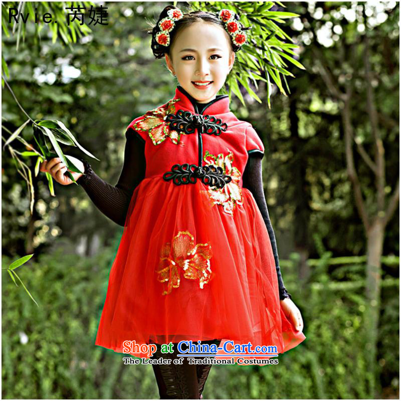 2015 new thick female child qipao autumn and winter CUHK children wearing dresses Tang Dynasty New Year skirt (BLAC) examined 6 601 -year-old 120-130 226-7 Red Tall al-shopping on the Internet has been pressed.