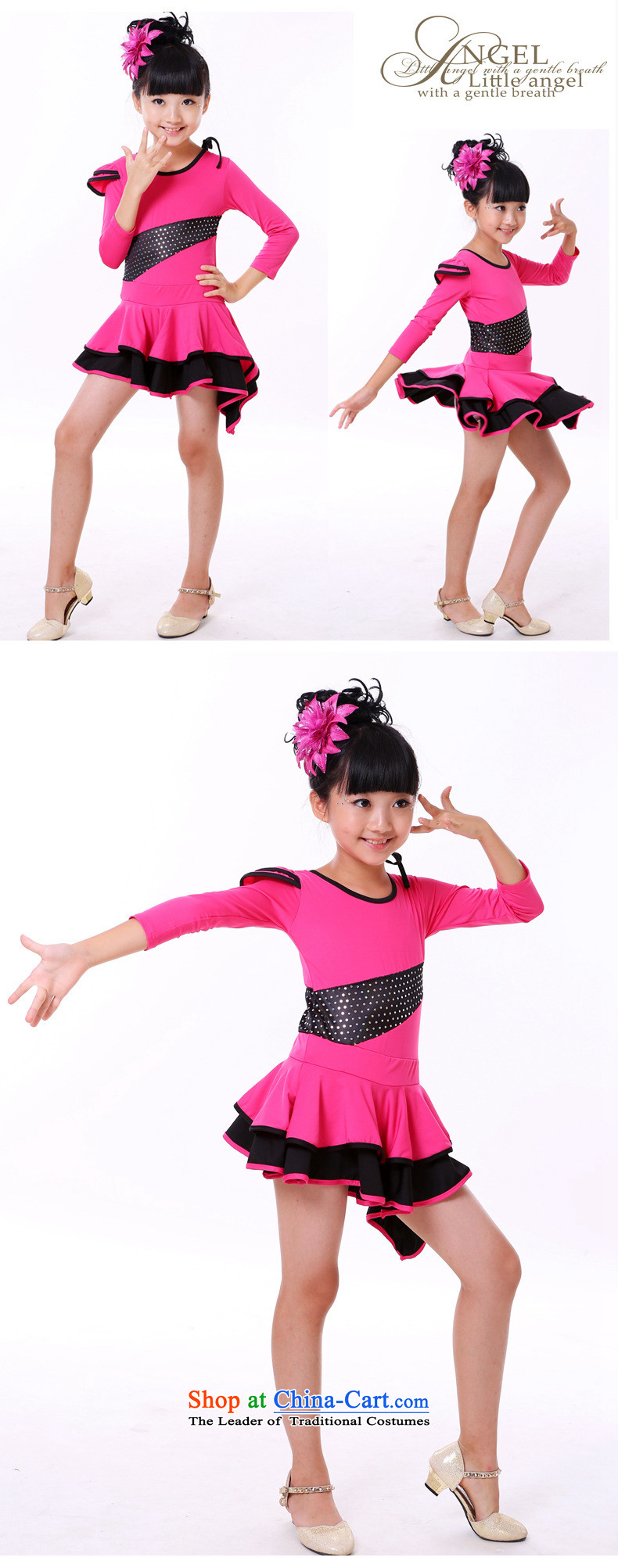 Children Latin dance skirt girls Latin exercise clothing cuhk child long-sleeved Latin practitioners skirt Shao Er Latin performance appraisal services black 150cm photo, prices, brand platters! The elections are supplied in the national character of distribution, so action, buy now enjoy more preferential! As soon as possible.