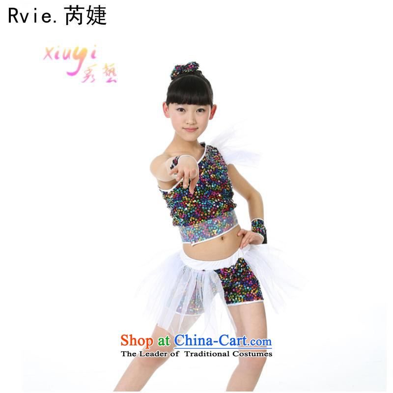 61. Children costumes girls show apparel aluminum foil bon bon skirt early childhood modern dance jazz dance wearing map color 130cm, Lok (leyier under) , , , shopping on the Internet