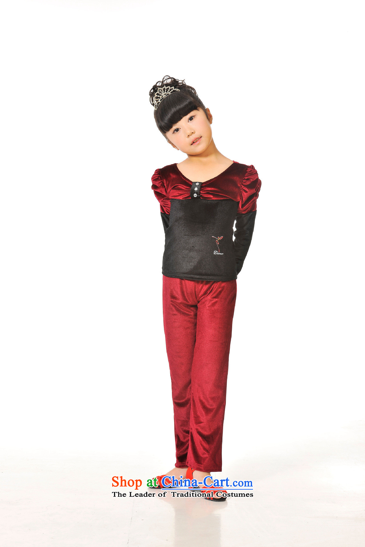 Children Dance exercise clothing autumn and winter girls Latin dance service kit new gold velour Shao Er Latin dance service long-sleeved red 120cm photo, prices, brand platters! The elections are supplied in the national character of distribution, so action, buy now enjoy more preferential! As soon as possible.