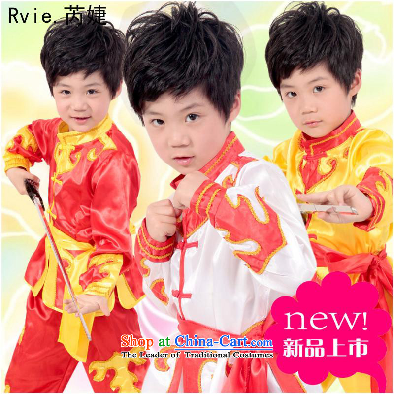 61. Children costumes team exercise clothing kit boys will martial arts performance services service Tang red kung fu 140cm, and Jie (rvie.) , , , shopping on the Internet