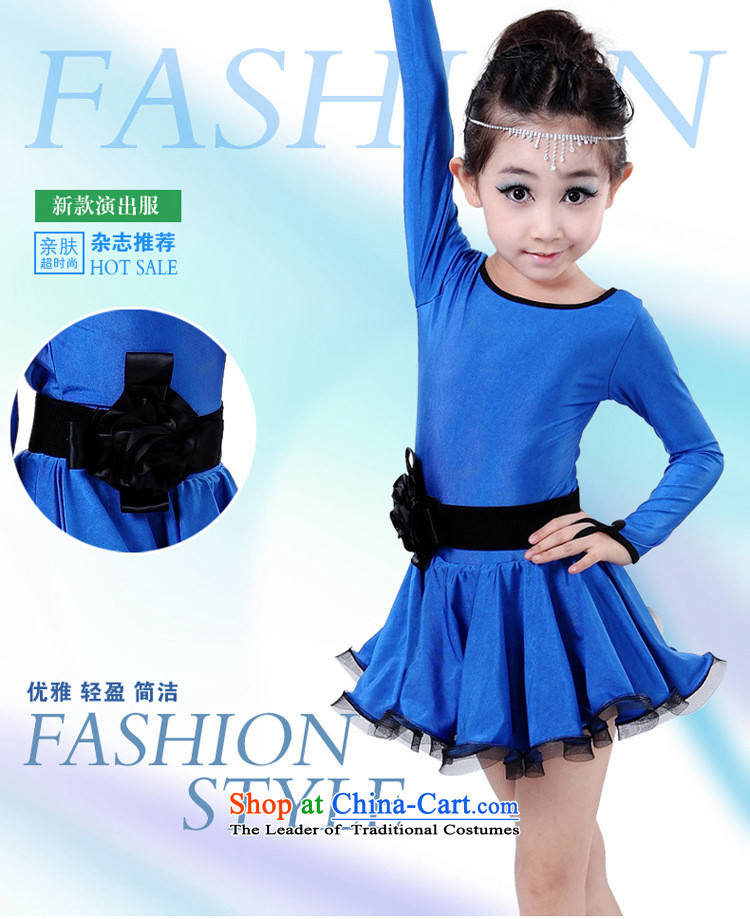 The new Child Latin services clothing girls will stage performances service long-sleeved dresses exercise clothing is 140cm deep Blue Photo, prices, brand platters! The elections are supplied in the national character of distribution, so action, buy now enjoy more preferential! As soon as possible.