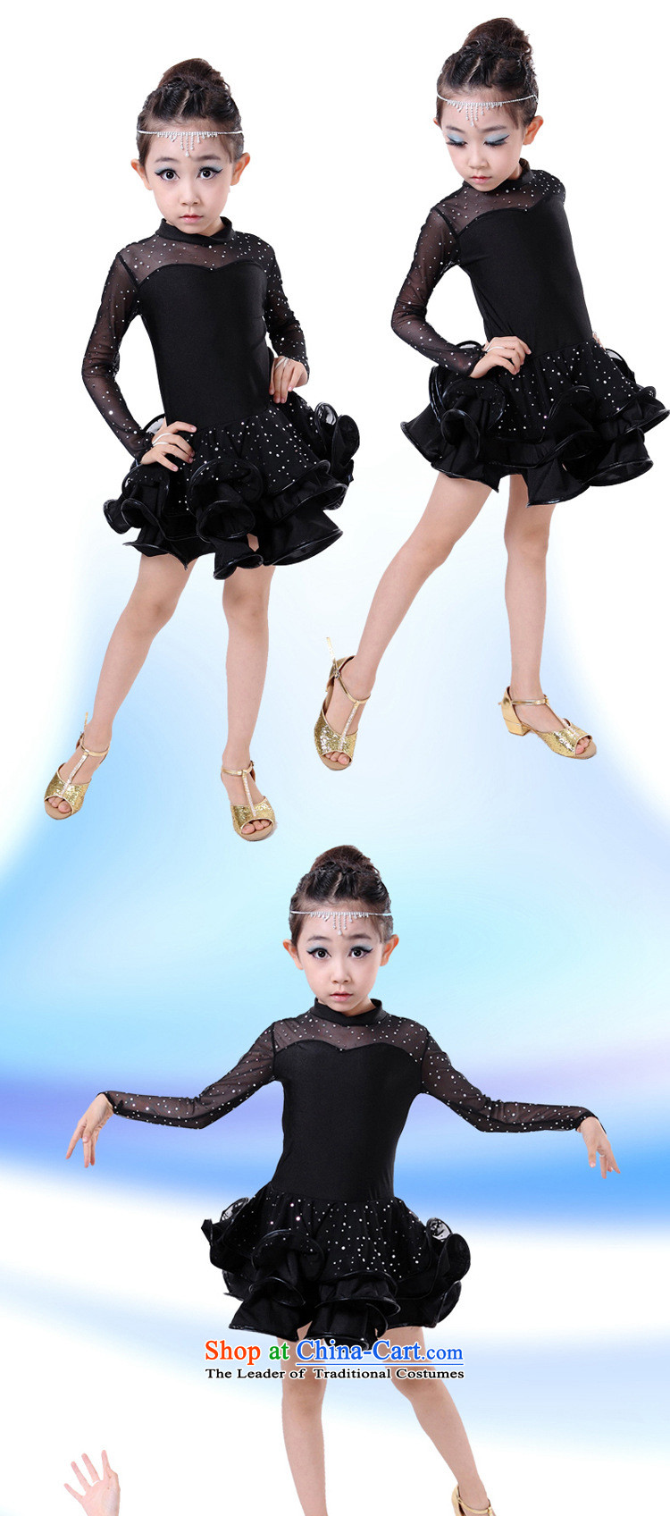 The autumn and winter children Latin dance wearing girls Latin dance skirt long-sleeved Shao Er dresses dance exercise clothing will black 160cm photo, prices, brand platters! The elections are supplied in the national character of distribution, so action, buy now enjoy more preferential! As soon as possible.
