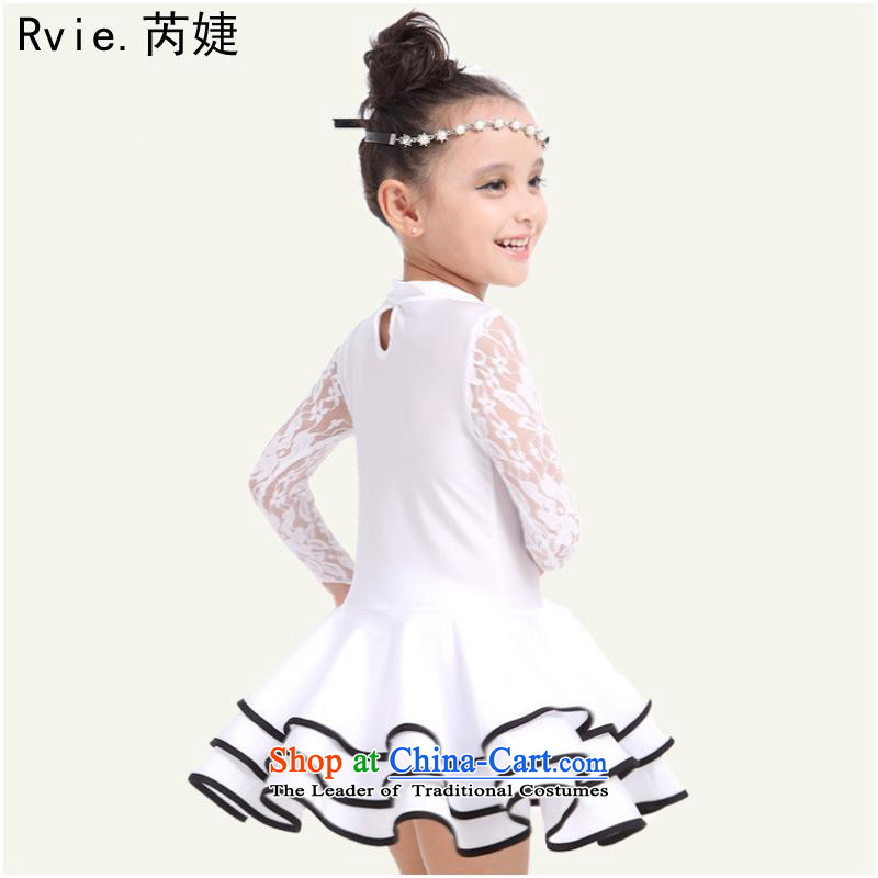 The new Child Latin dance skirt Shao Er Latin dance wearing girls lace Latin exercise clothing in red with Dell has been pressed 170cm, shopping on the Internet