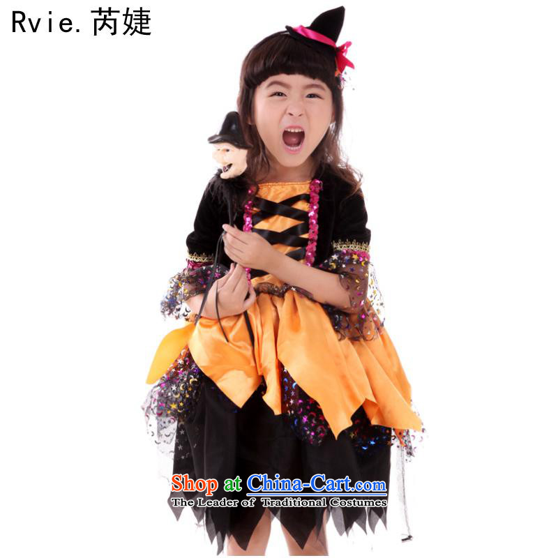 Halloween costumes and witch children skirt witch service kit for boys and girls geek cosplay small witch orange witch orange S110-125, witches and involved (rvie.) , , , shopping on the Internet