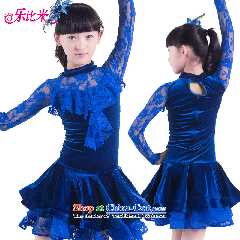 America than M Leung Children Dance services fall and winter girls long-sleeved lace serving Latin Shao Er Latin Dance Dance Performances exercise clothing services services blue 160 Lok Kei (LEBIMIQI than m) , , , shopping on the Internet