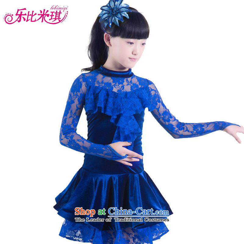 America than M Leung Children Dance services fall and winter girls long-sleeved lace serving Latin Shao Er Latin Dance Dance Performances exercise clothing services services blue 160 Lok Kei (LEBIMIQI than m) , , , shopping on the Internet