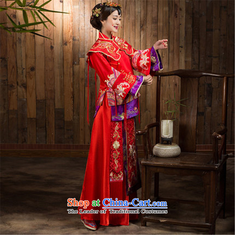 Non-you do not marry autumn and winter New Sau Wo Service Red Chinese wedding long-sleeved long wedding dress bridal dresses red , L, non-you do not marry shopping on the Internet has been pressed.