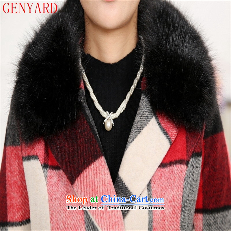The fall in the new GENYARD2015 older gross for grid coats jacket with stylish coat jacket mother red Xxxxl,genyard,,, shopping on the Internet
