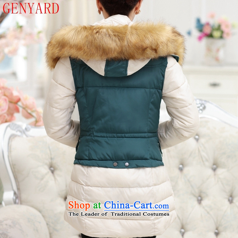 The elderly in the new GENYARD2015 female winter clothing for large cotton wool MOM pack in middle-aged female long cotton coat blue 3XL,GENYARD,,, shopping on the Internet