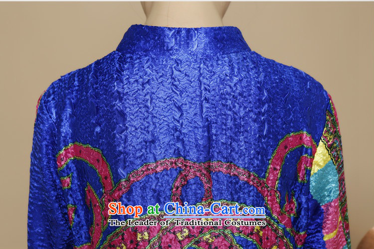 2015 Autumn and Winter, silk linen in long sleeve and dresses in Tang Dynasty older retro Embroidery Stamp skirt middle-aged ladies minimalist wild blue skirt XXXL picture, prices, brand platters! The elections are supplied in the national character of distribution, so action, buy now enjoy more preferential! As soon as possible.