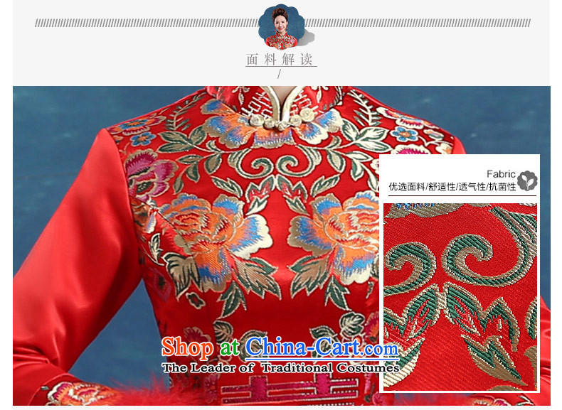 Toasting champagne bride services 2015 New Red Qipao Length of Sau San wedding dress thickened long-sleeved Chinese female autumn and winter red L picture, prices, brand platters! The elections are supplied in the national character of distribution, so action, buy now enjoy more preferential! As soon as possible.