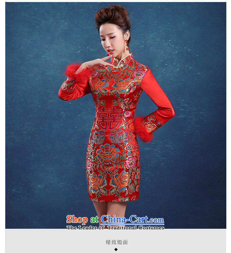 The knot true love bows of qipao short service 2015 autumn and winter new bride wedding dress long-sleeved red cheongsam red S stylish pictures, prices, brand platters! The elections are supplied in the national character of distribution, so action, buy now enjoy more preferential! As soon as possible.