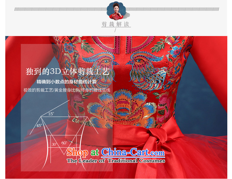 The knot true love bows of qipao short service 2015 autumn and winter new bride wedding dress long-sleeved red cheongsam RED M stylish pictures, prices, brand platters! The elections are supplied in the national character of distribution, so action, buy now enjoy more preferential! As soon as possible.