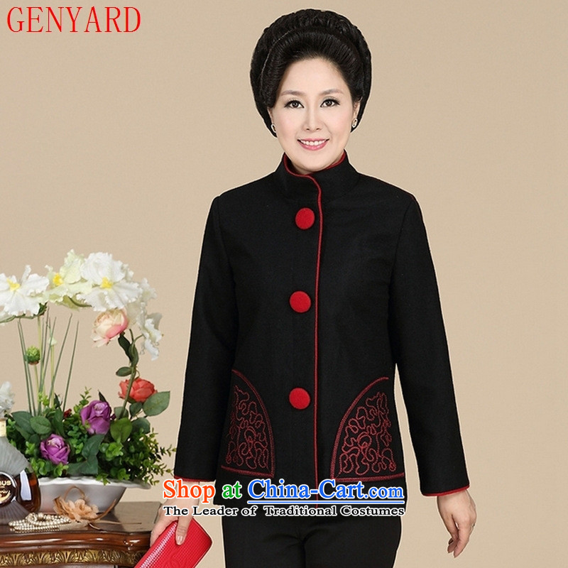 The elderly in the new GENYARD women during the spring and autumn large suits for gross and large? mother blouses black XL,GENYARD,,, shopping on the Internet