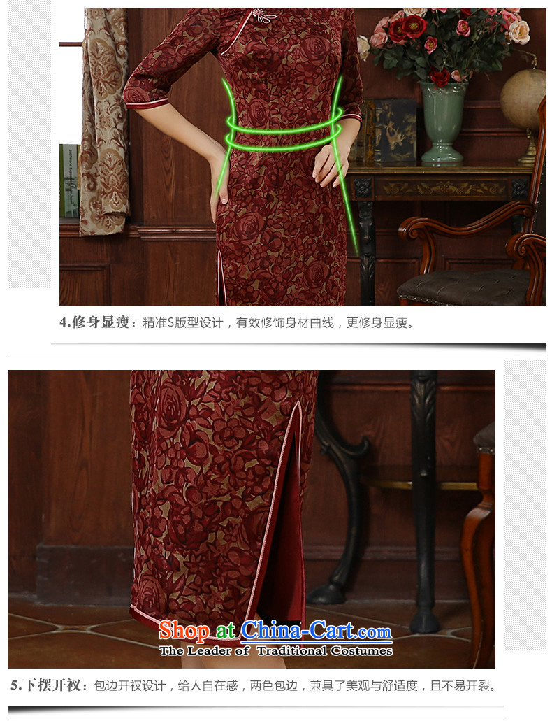 [Sau Kwun Tong] Red Ying Qiu New) 2015 High silk yarn in the cloud of incense retro cuff cheongsam dress improved stylish red L picture, prices, brand platters! The elections are supplied in the national character of distribution, so action, buy now enjoy more preferential! As soon as possible.
