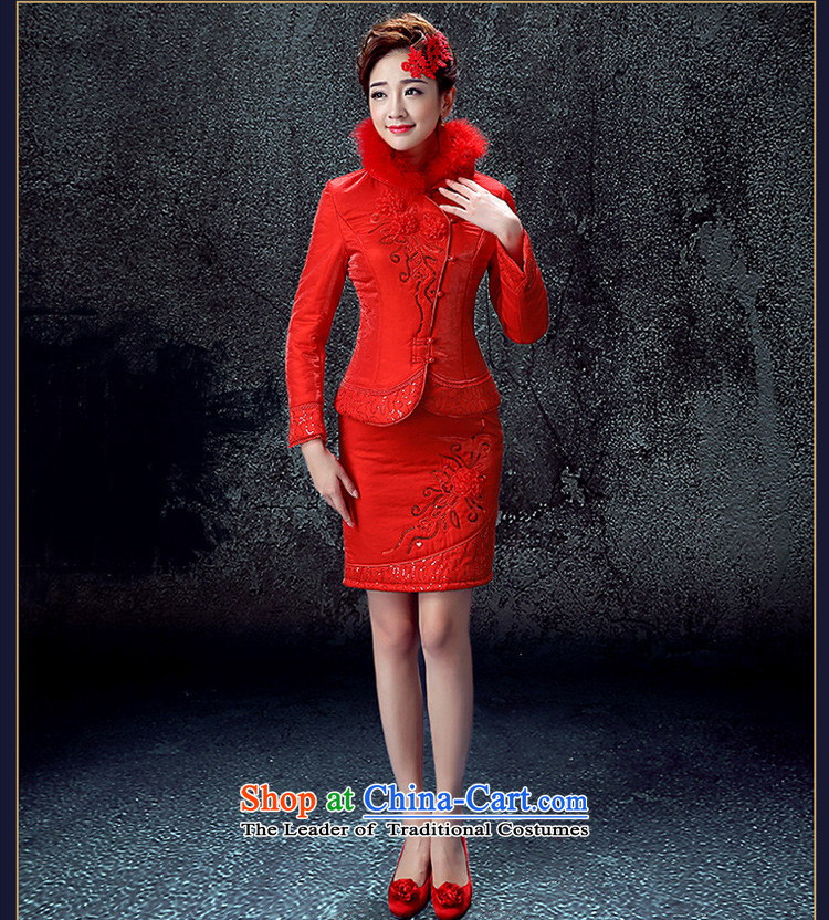 The bride bows service long-sleeved wedding dress the new 2015 cotton robes of autumn and winter short stylish red red XXL pictures, female price, brand platters! The elections are supplied in the national character of distribution, so action, buy now enjoy more preferential! As soon as possible.