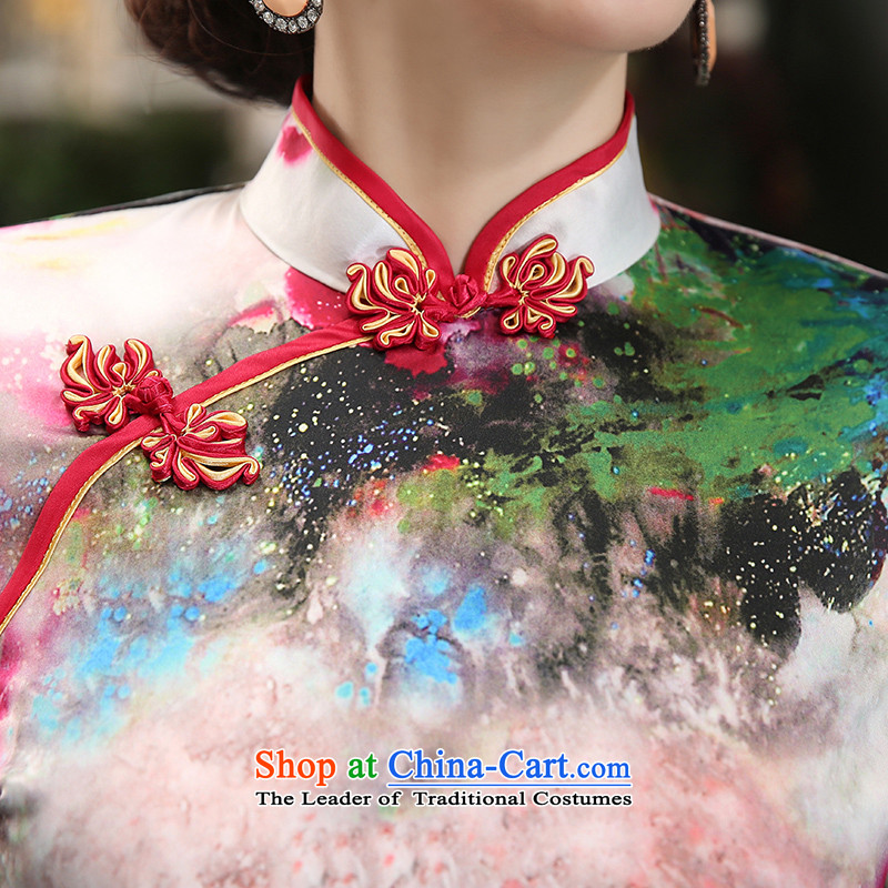 Yuan of rendering the new cheongsam dress with retro improved qipao autumn dresses daily 7 women of ethnic cuff cheongsam dress ZA3S07 picture color pixel YUAN YUAN XL, SU) , , , shopping on the Internet