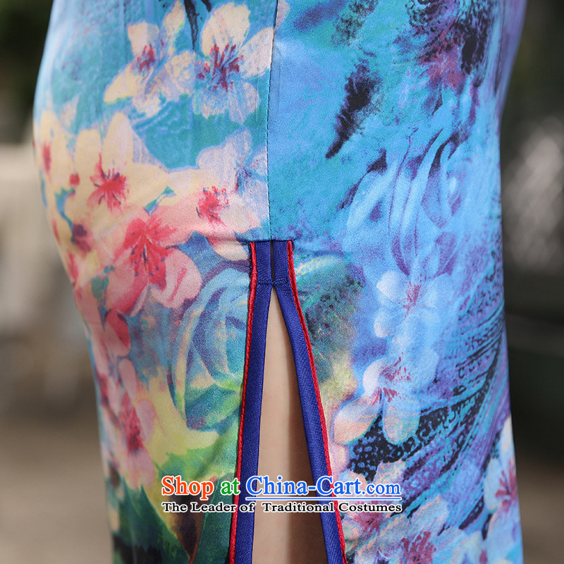 Yuan of Maehyang- 2015 new cheongsam with improved qipao autumn dresses double retro style qipao skirt ZA3S09 Ms. Blue M YUAN YUAN of SU) , , , shopping on the Internet