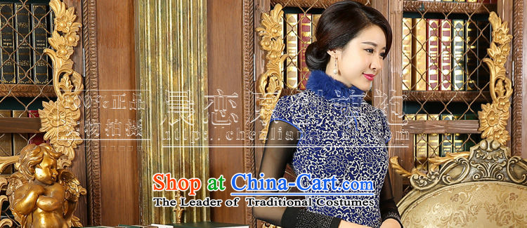 Land 2015 autumn and winter morning new stylish retro improvement of daily rabbit hair collar short of qipao wool? porcelain porcelain XL Photo, prices, brand platters! The elections are supplied in the national character of distribution, so action, buy now enjoy more preferential! As soon as possible.