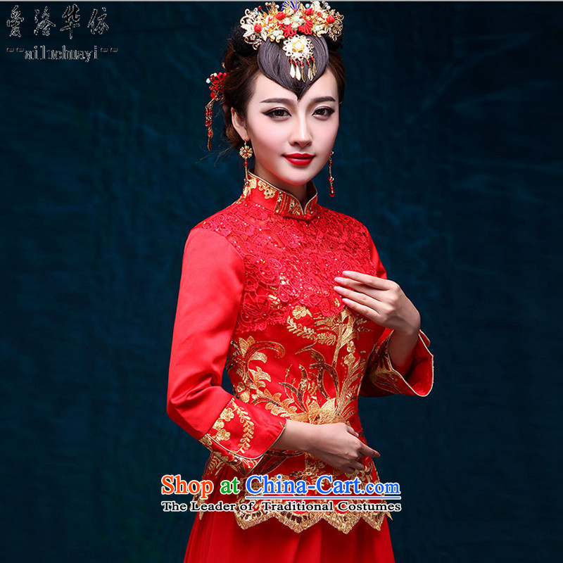 In accordance with China, love bows services marriages cheongsam long-sleeved long winter, Sau Wo Service Red Chinese New Year 2015 improved long evening dress warm winter 7 + Head Ornaments , L, cuffs, China has been pressed to love shopping on the Inter