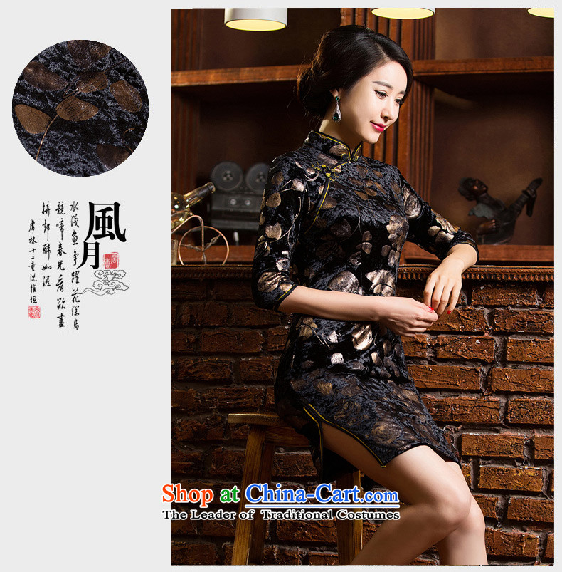 Mr Yuen Cheong Wa population of qipao autumn 2015 retro scouring pads with gold stamp cheongsam dress in older MOM pack improved cheongsam dress QD302 black M picture, prices, brand platters! The elections are supplied in the national character of distribution, so action, buy now enjoy more preferential! As soon as possible.