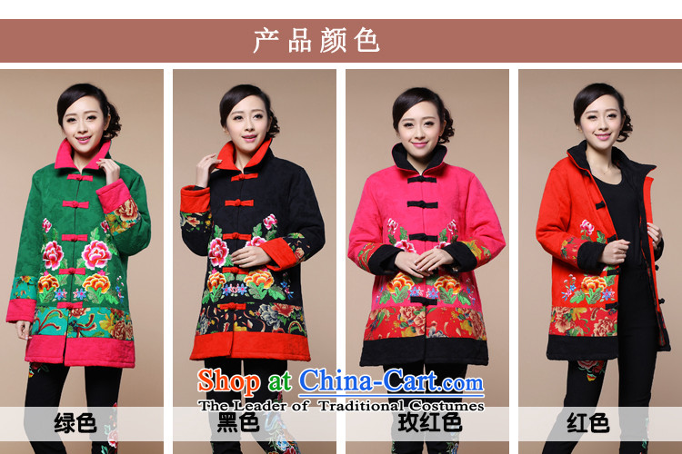 2015 winter clothing new retro embroidery Tang dynasty xl cotton linen in long cotton coat jacket female in the red XL Photo, prices, brand platters! The elections are supplied in the national character of distribution, so action, buy now enjoy more preferential! As soon as possible.