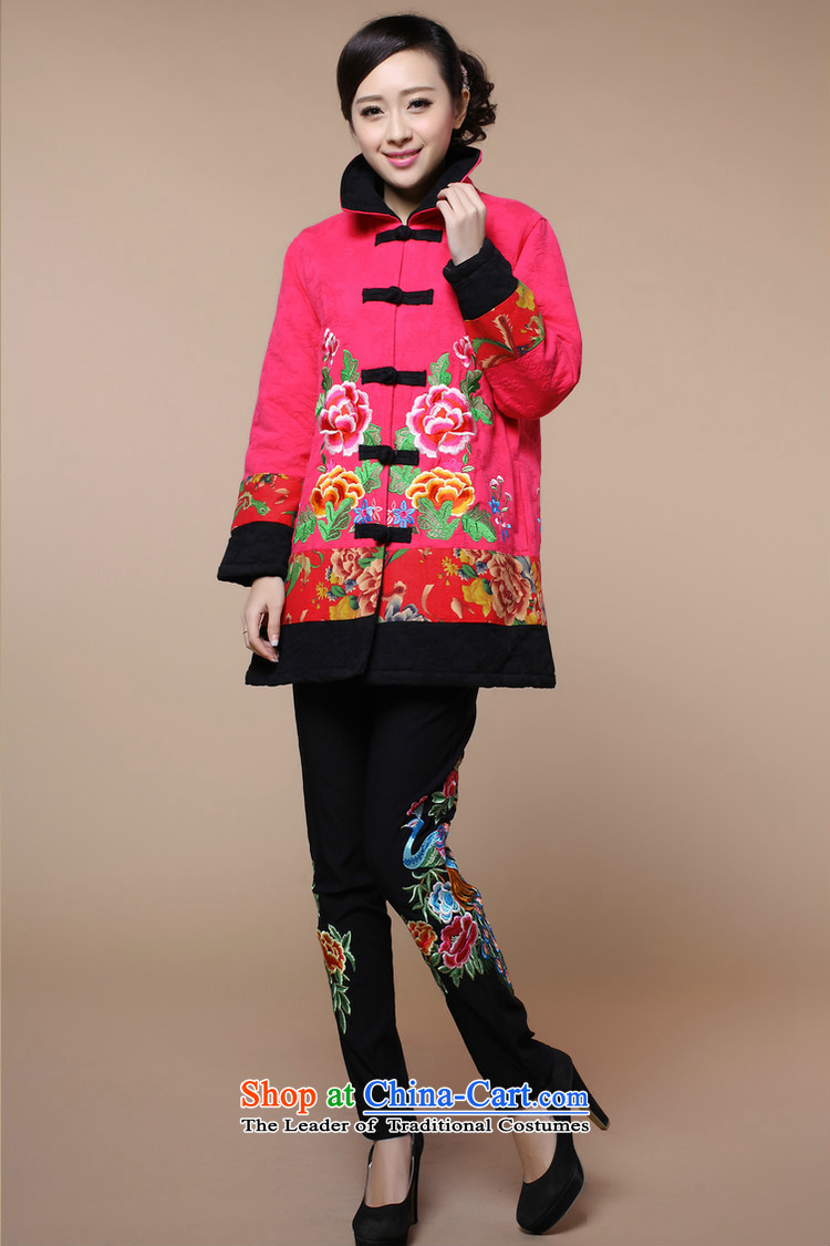 2015 winter clothing new retro embroidery Tang dynasty xl cotton linen in long cotton coat jacket female in the red XL Photo, prices, brand platters! The elections are supplied in the national character of distribution, so action, buy now enjoy more preferential! As soon as possible.
