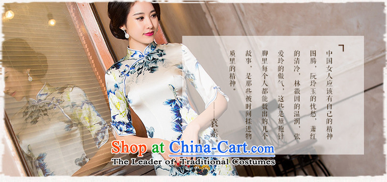 Yuan of the white lotus heavyweight Silk Cheongsam with retro improved qipao autumn dresses in female sauna silk cheongsam dress cuff new double HY6085 picture color L photo, prices, brand platters! The elections are supplied in the national character of distribution, so action, buy now enjoy more preferential! As soon as possible.
